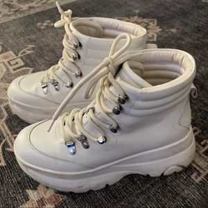 Chunky white boots